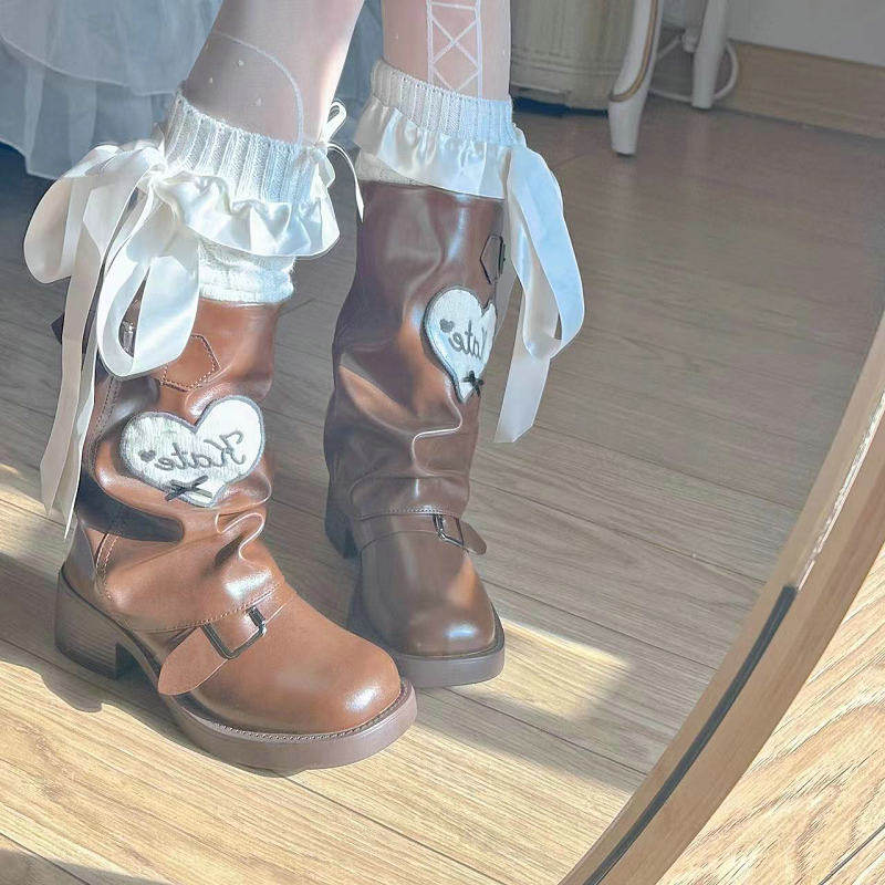 PINKYO原创 针织袜套亚文化花边中筒袜原宿风y2k堆堆袜秋冬新款女,女士内衣/男士内衣/家居服,中筒袜,淘宝优惠券,粉丝福利购,淘宝优惠卷