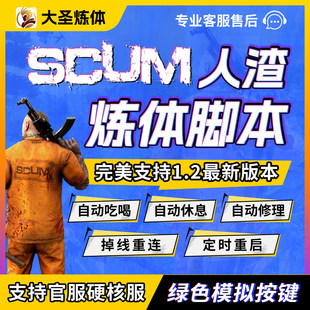 SCUM人渣炼体脚本辅助大圣自动练体钓鱼吃喝休息修理定时掉线重连