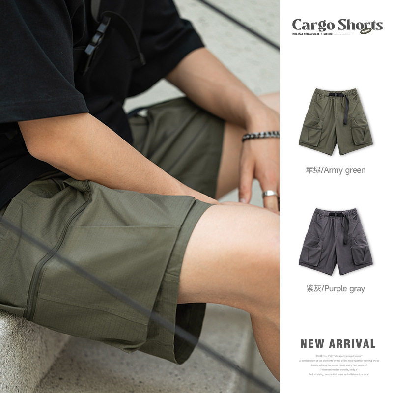 MRA男装 美式复古风琴大口袋军绿色短裤直筒薄款休闲五分中裤男款,男装,短裤,淘宝优惠券,粉丝福利购,淘宝优惠卷