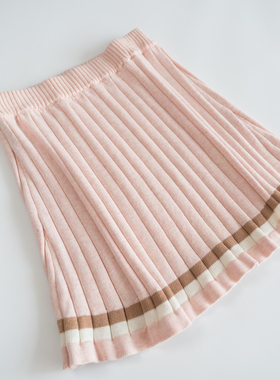 欣易雪法单童装 【绵羊毛】新春款女童 学院百褶裙洋气 甜美可爱