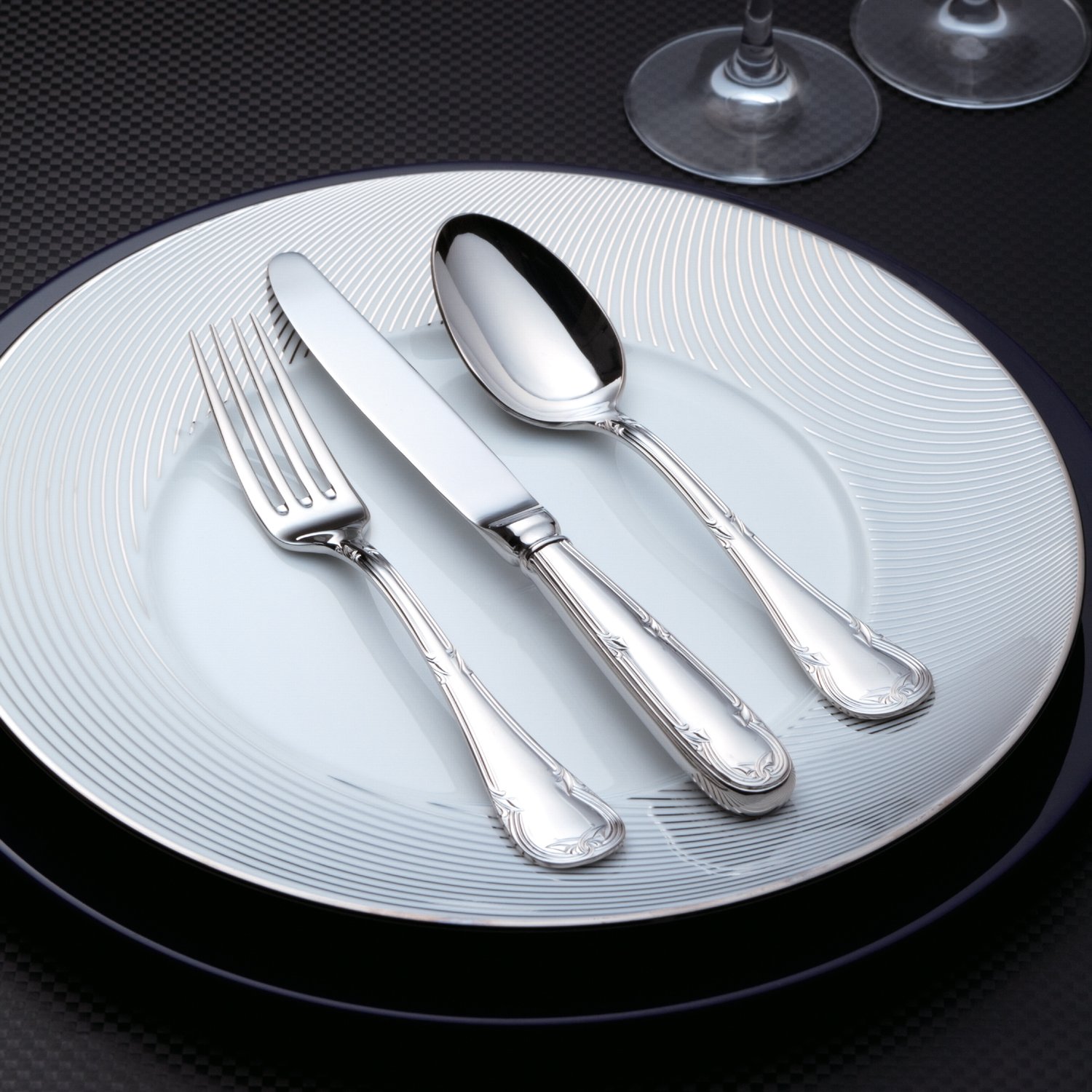 日本 奥赛ORSAY系列优雅奢华款亮光18-8不锈钢餐具正餐刀叉勺