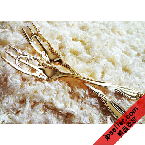 现货日本经典系列三色多图餐叉