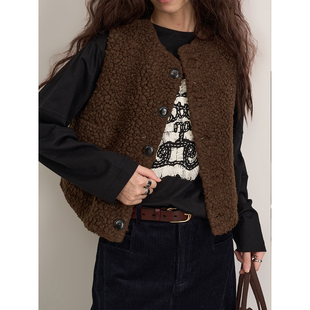 LANVIVIER 长期主义羊毛拼接软壳叠穿保暖时髦夹克外套女秋冬新款