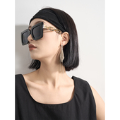 LANVIVIER 璀璨夺目重工编织几何菱形流苏单只925纯银吊坠大耳环