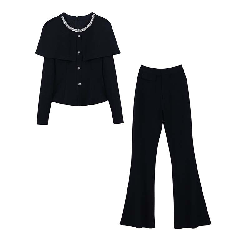 【两件套】2025春秋新款法式气质洋气轻熟感上衣阔腿裤套装D3387,女装/女士精品,时尚套装,淘宝优惠券,粉丝福利购,淘宝优惠卷