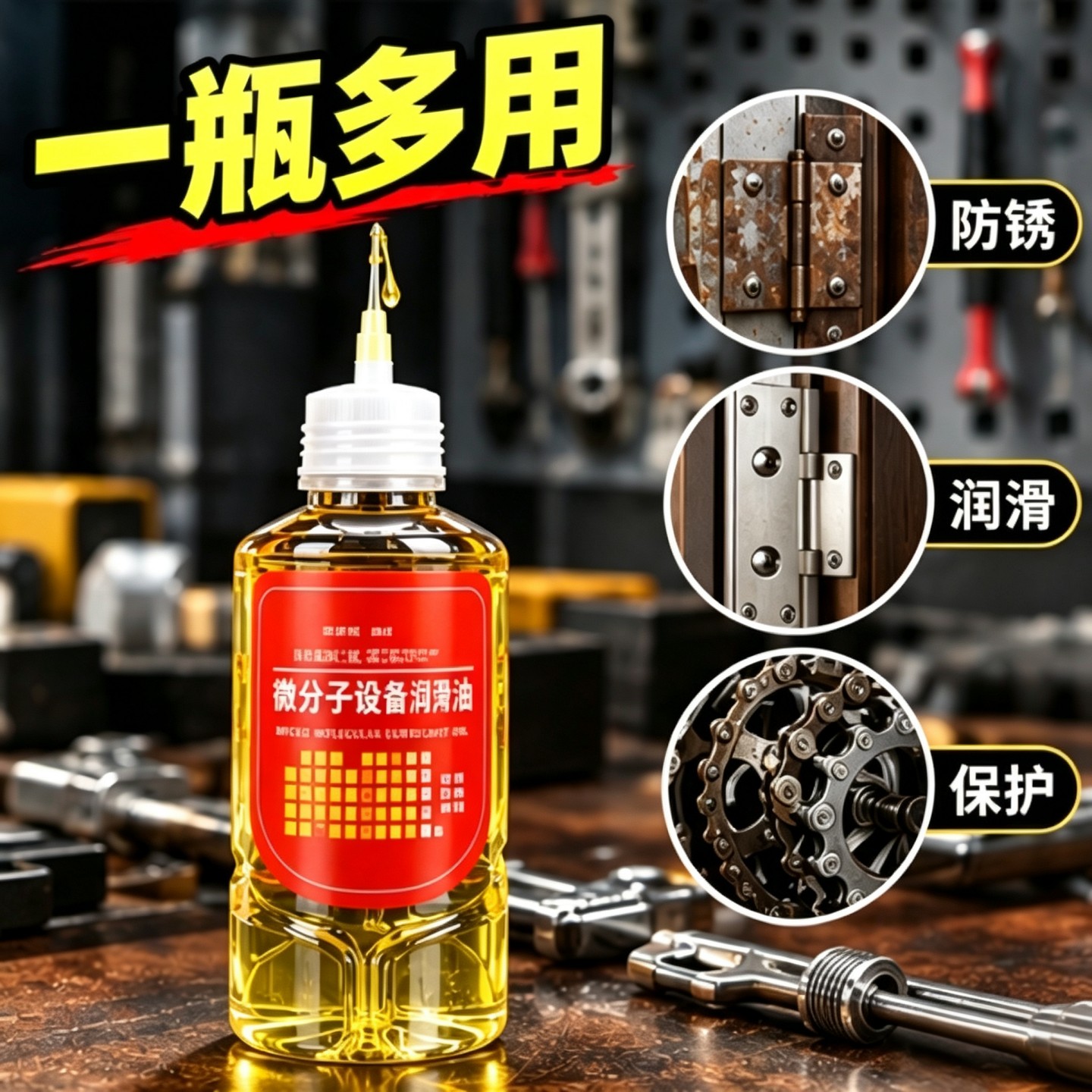 机械润滑油家用门锁防锈去噪音风扇轴承链条跑步机缝纫机油小瓶装