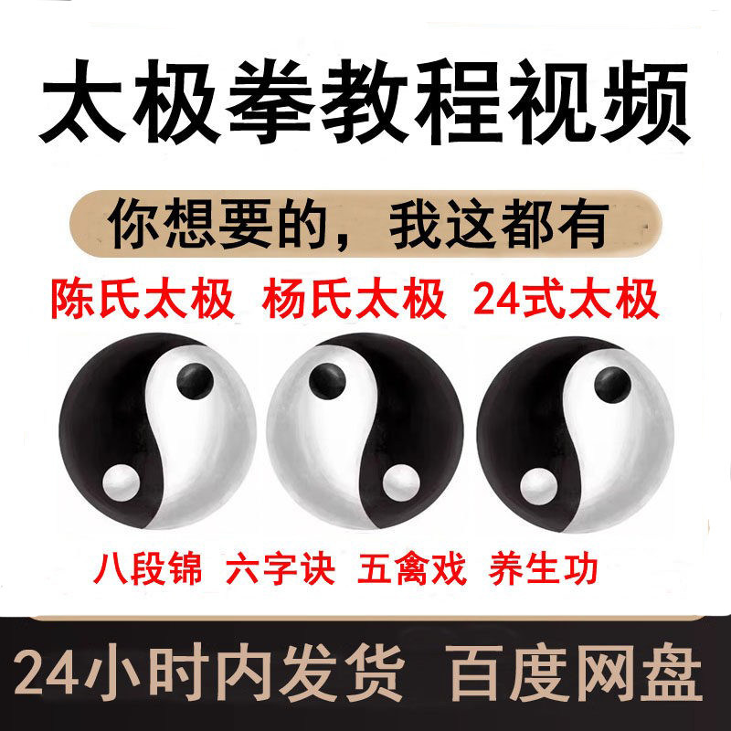 武当太极拳教程视频24式陈式太极八段锦五禽戏六字诀易太极拳视频