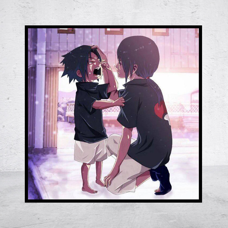 动漫5D钻石画火影忍者宇智波佐助/鼬方圆钻满贴十字绣满绣印花包