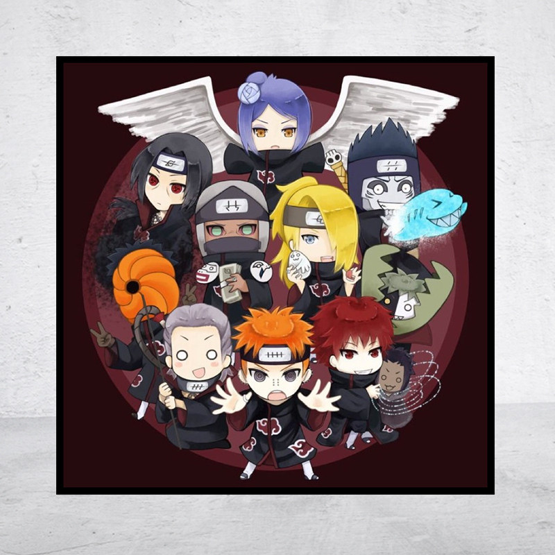 动漫5D钻石画火影忍者晓组织方圆钻石画满贴十字绣满绣印花包邮