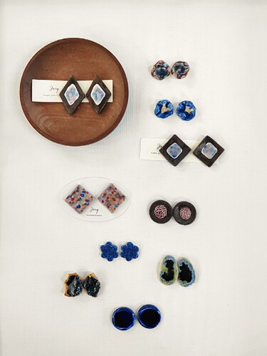 055Joey手作陶瓷耳饰手绘复古女森系清新手工饰品耳钉