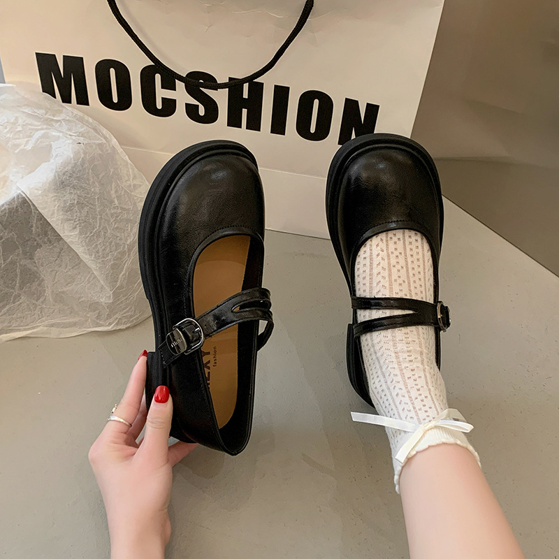 复古圆头浅口单鞋女2025春秋新款