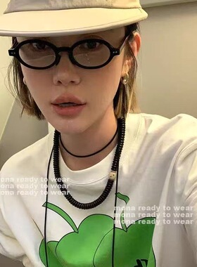 MONA同款黑色百搭时尚气质骰子设计感项链毛衣链女搭配饰2025新款