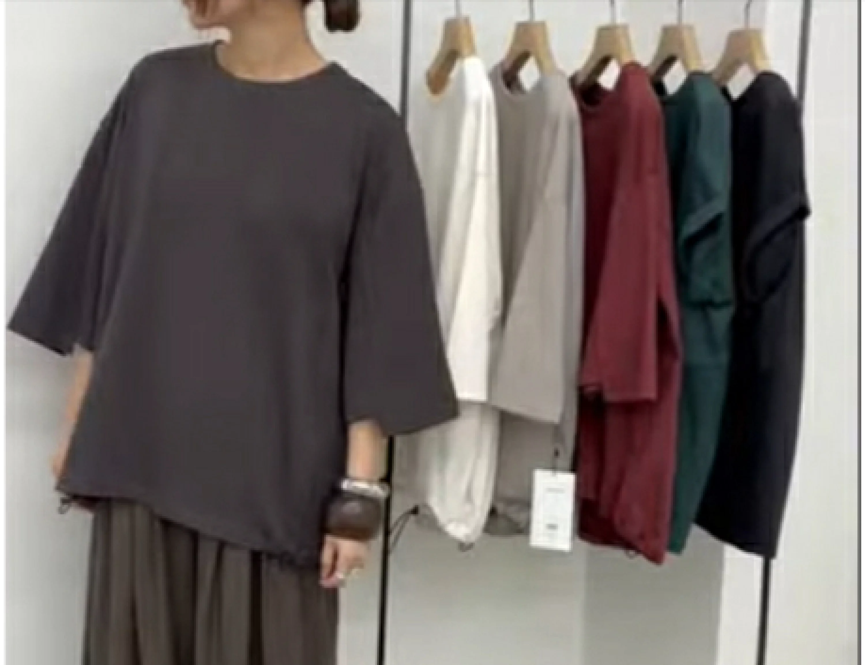 日本大牌设计防紫外线纯色七分袖宽松下摆抽绳T恤,女装/女士精品,T恤,淘宝优惠券,粉丝福利购,淘宝优惠卷