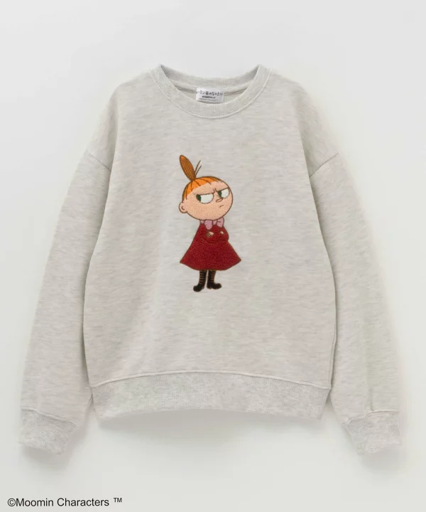 日本潮牌姆明儿童刺绣圆领薄毛圈卫衣男女童外贸童装