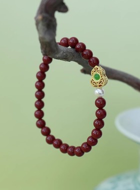 【葫芦有福】福禄平安 葫芦珠 紫金砂 朱砂手串 纯银14k包金