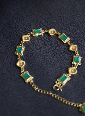 玉髓手链宫廷风仿黄金小众设计感