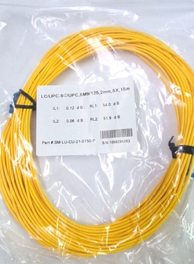 10 件.LC/UPC-SC/UPC SM9/125 2 毫米 SX 15 米光纤跳线 Dhl Expr