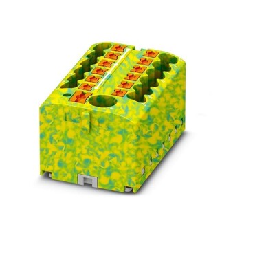 Verteilerblock- PTFIX 6/12X2,5 GNYE,Grün/Gelb, für Tragsch