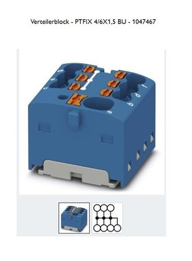 PHOENIX - PTFIX 4/6X1,5 BU , Blau , für Hutschienenadapter