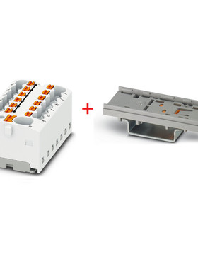 Verteilerblock-PTFIX 4/12X1,5-WH,wei? + Tragschienenadapter,