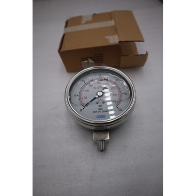 全新 Wika 4 英寸 NACE 酸性气体服务量表范围 0-60 PSI 0-400 kP