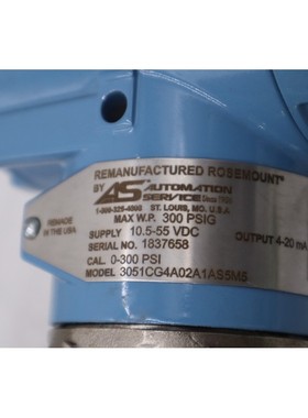 Rosemount 压力变送器 3051CG4A02A1AS5M5 300PSI 0-300 - 现货 3