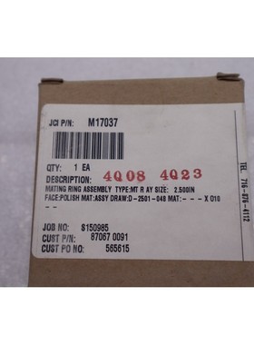 JOHN CRANE D-2501-048 MATING RING ASSEMBLY 2.500 英寸库存 #