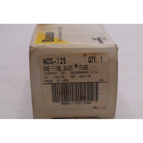 Bussmann Buss NOS-125 安培保险丝一次性 600 伏 H 级库存 2093A