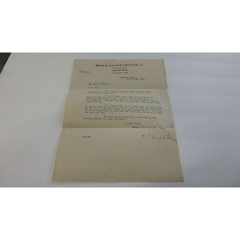 LETTERHEAD 1919 GRANT 六辆巡回赛汽车明尼阿波利斯明尼苏达州