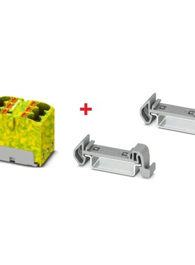 Verteilerblock-PTFIX 6X4 GNYE,GrünGelb + Tragschienenad. (1