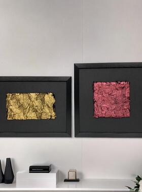 轻奢中式现代样板间展示柜陈列搭配装饰艺术皮革皮草布艺挂画装饰