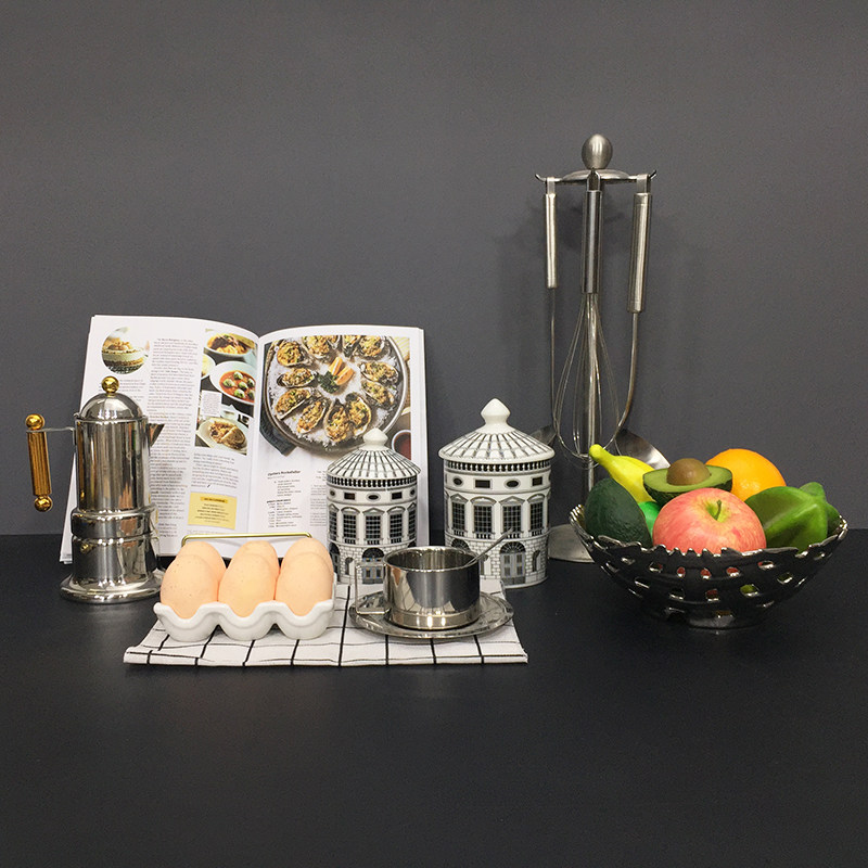 现代简约样板房厨房摆件假鸡蛋模型道具仿真水果摩卡壶咖啡杯杂志,家居饰品,家饰软装搭配套装,淘宝优惠券,粉丝福利购,淘宝优惠卷