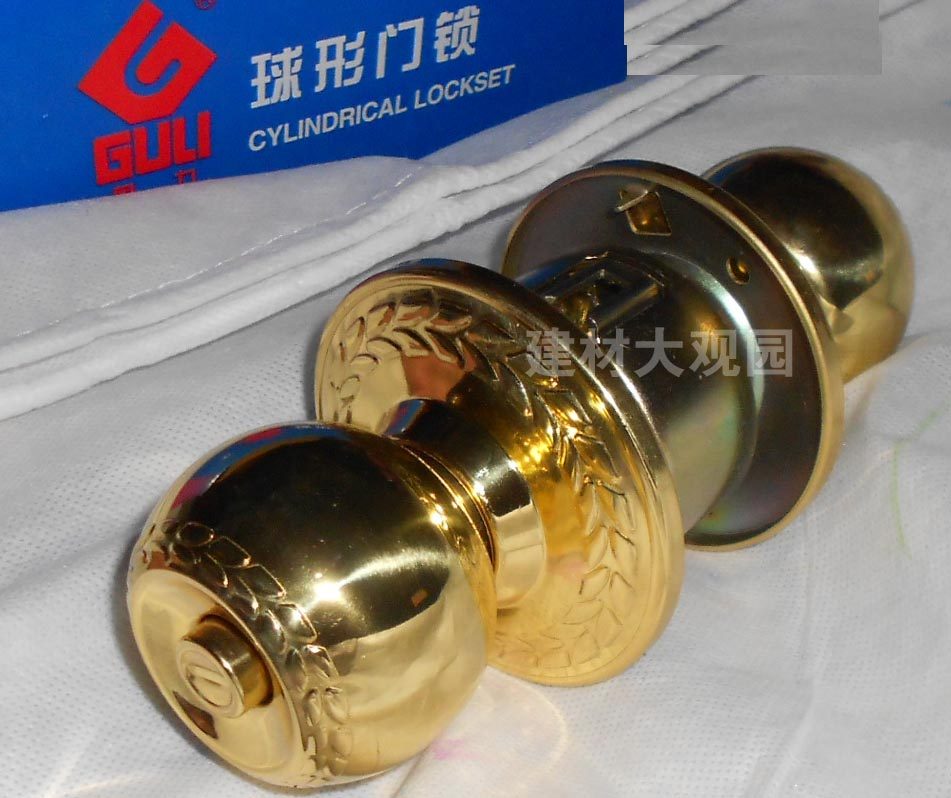 固力guli球形门锁/5874花纹球锁金色/红古铜