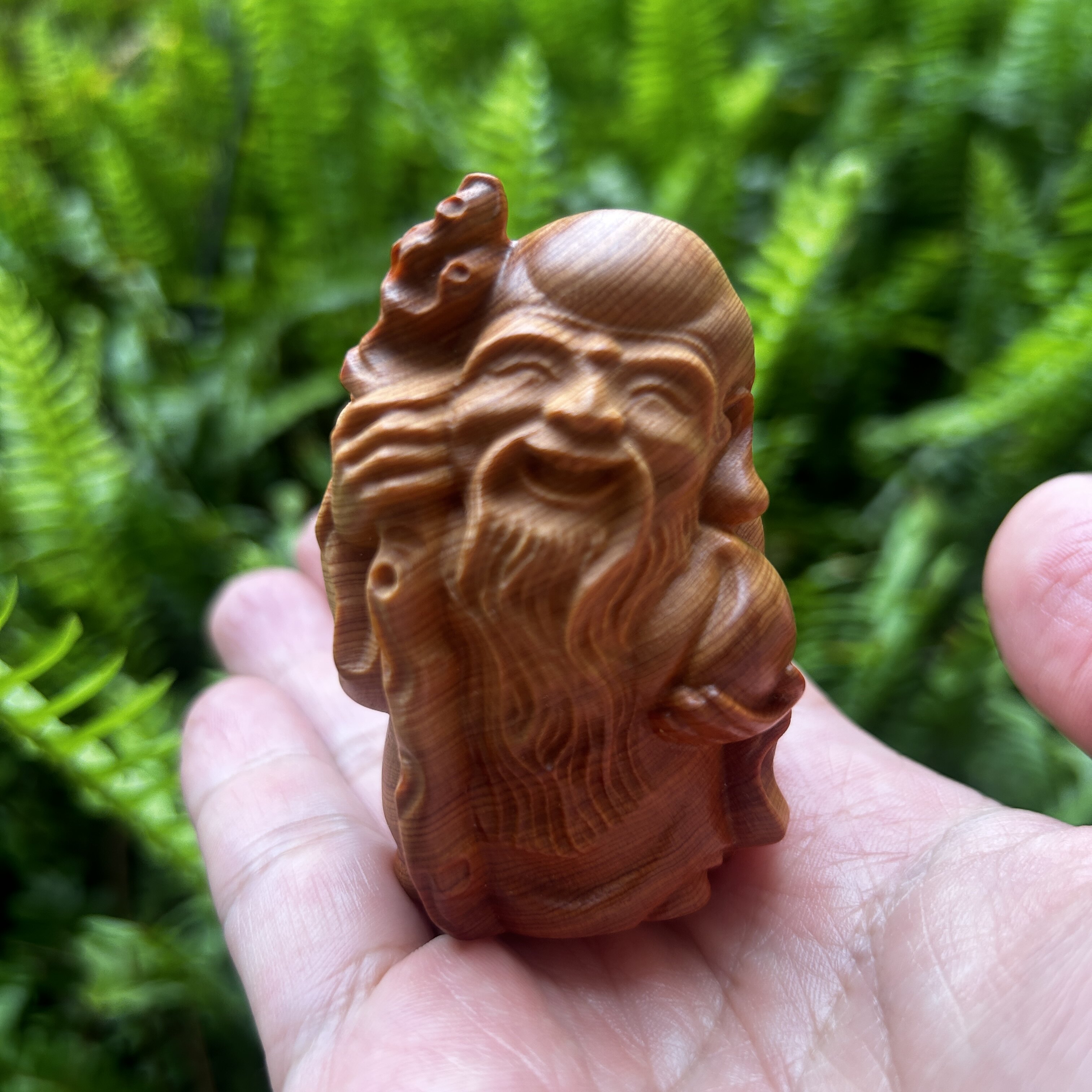 天然高油老料崖柏木雕刻寿星公神像文玩手把件可爱佛像桌面小摆件