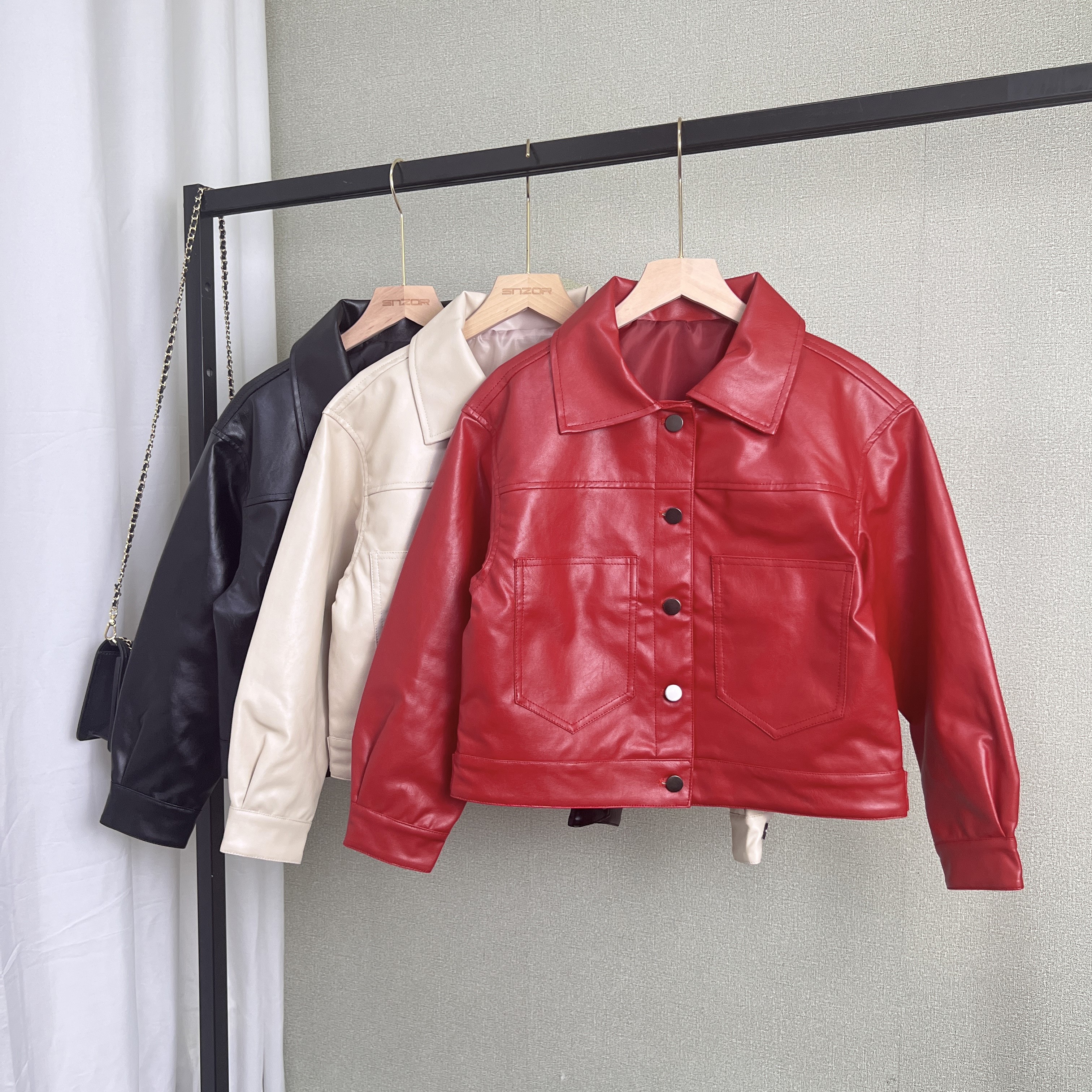跨境货源2022新款韩版机车服皮衣