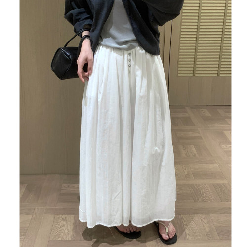 春夏韩系A字高腰显瘦棉麻中长裙