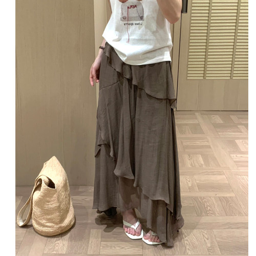 夏高腰显瘦百搭蛋糕百褶半身裙