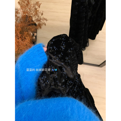 小碎花丝绒巨好看的早秋半身裙冬