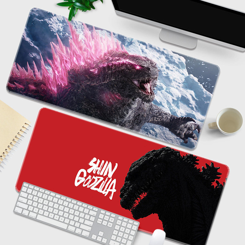 鼠标垫超大号哥斯拉怪兽网吧电竞游戏垫男宿舍键盘垫定制锁边加厚