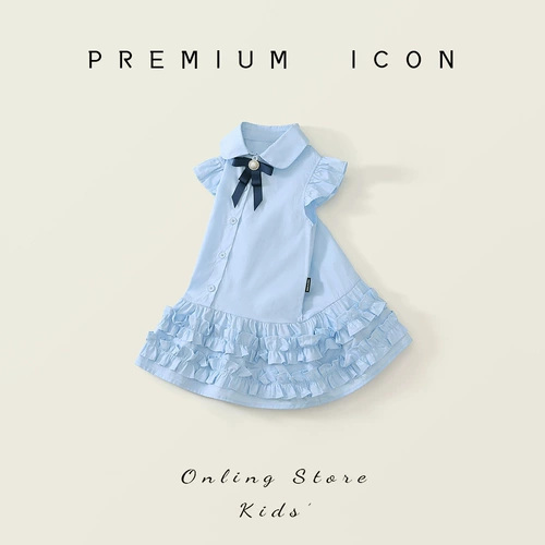 Летнее платье с рукавами для девочек с бантиком, в корейском стиле, А-силуэт