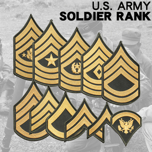 US越战M65风衣臂章刺绣军士长上士中士肩章OG107衬衣佩章TCU徽章