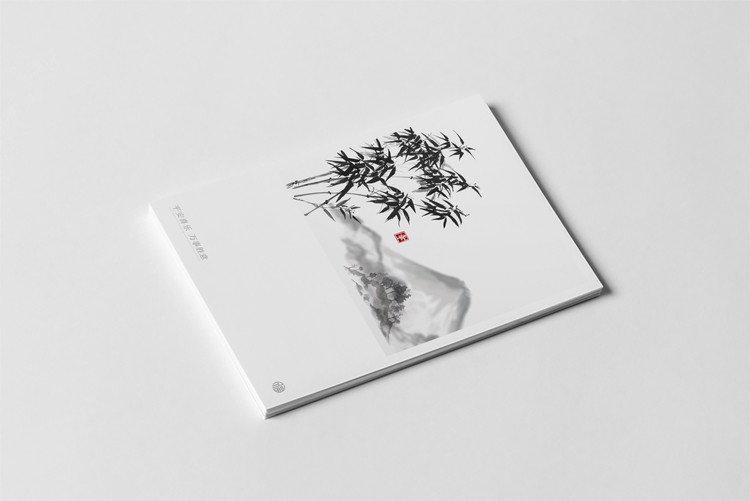 kp525水墨线条中式抽象图案绘画迷你小贺卡明信片留言售后邀请卡