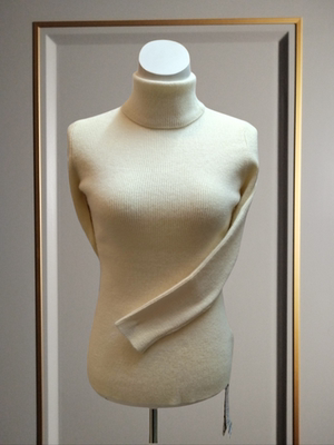 双鹿专柜正品女式羊毛衫高领修身气质针织加厚打底毛衣新冬款白色