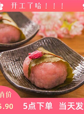 茶色盐渍樱花叶烘焙和菓子日式饭团装饰观赏用绿色树叶盐渍樱叶