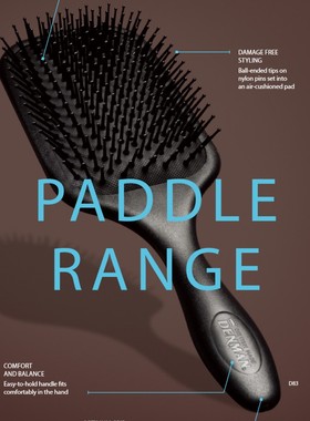 英国DENMAN丹文D83 D84 D85大板梳D38气囊头皮按摩梳子头平板梳子