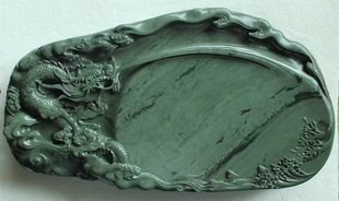 凯利洮砚-----鱼龙戏水砚 水泉湾老坑黄膘水纹石料（送礼精品）