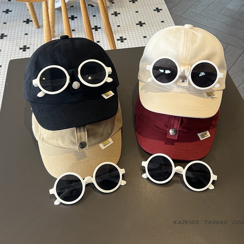 【眼镜可拆】婴儿帽子男宝宝棒球帽韩版洋气幼儿春天女宝宝鸭舌帽