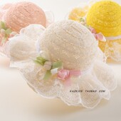 女宝宝遮阳帽子夏季 大帽檐婴儿防晒帽夏天女童透气太阳帽草帽 薄款