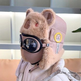 东北帽子冬天儿童雷锋防风面罩防寒一体口罩骑车护耳帽秋冬季男孩