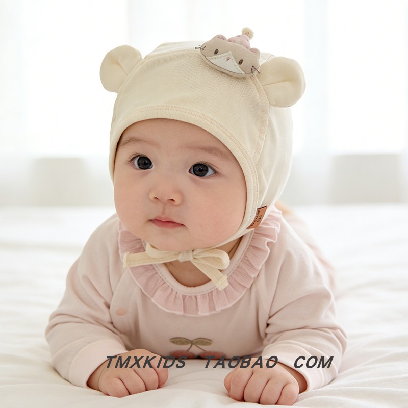婴儿帽子春秋薄款可爱超萌小熊护耳帽男女宝宝休闲百搭套头包头帽,童装/婴儿装/亲子装,帽子,淘宝优惠券,粉丝福利购,淘宝优惠卷
